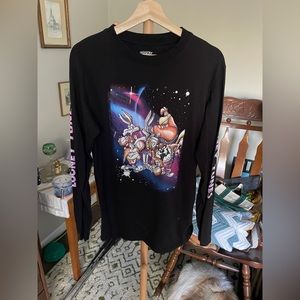 Lonney Tunes Men Long Sleeves Shirt Large Bug Bunny All Characters